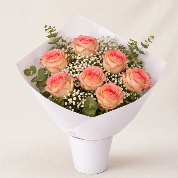 Bouquet de roses douces Bouquet de roses douces (couleur au choix)