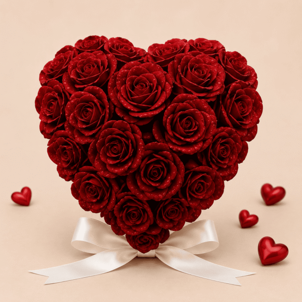 Cœur en roses