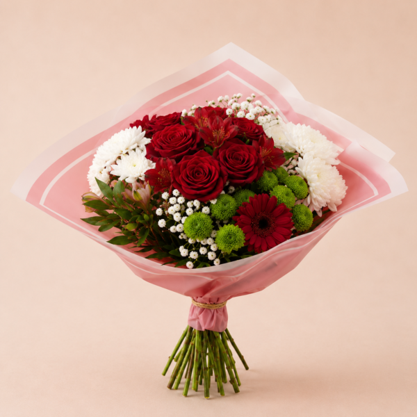 Bouquet composé rose (couleur aux choix)