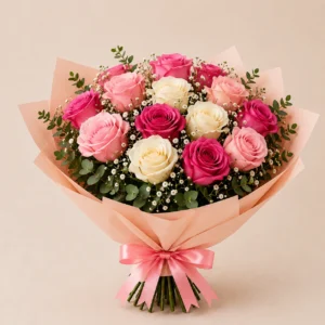 Bouquet de roses mélangé. Bouquet de roses mélangées