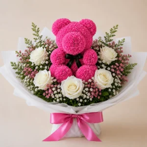 Bouquet naissance ourson 25 CM