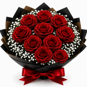 Cœur en roses éternelles (10 rose