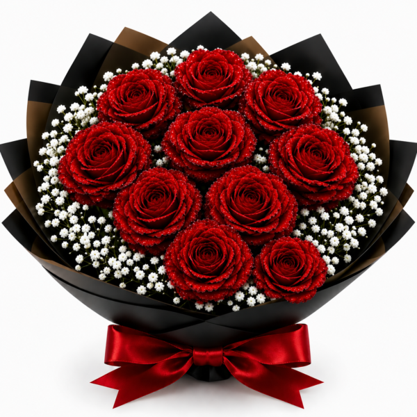 Cœur en roses éternelles (10 rose